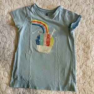 Tea Collection Light Blue Rainbow Snowcone Graphic Tee